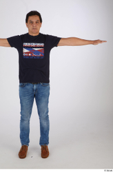 Whole Body Man T poses Casual Slim Standing Street photo references